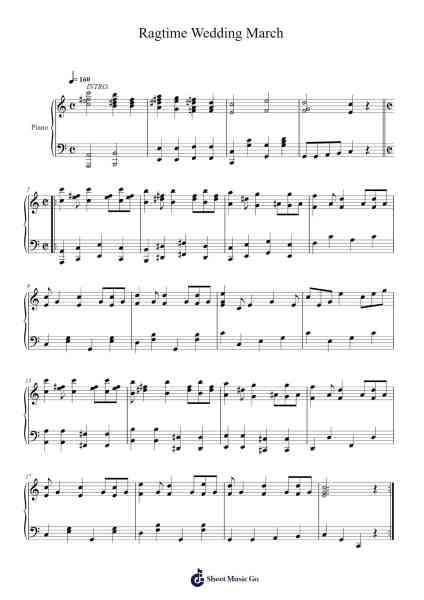 Ragtime Wedding March Sheet Music by A. W. Christensen-Arr.Milnett