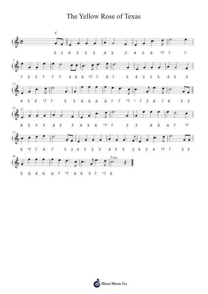 The Yellow Rose of Texas Sheet Music by undefined-Arr.Marmo