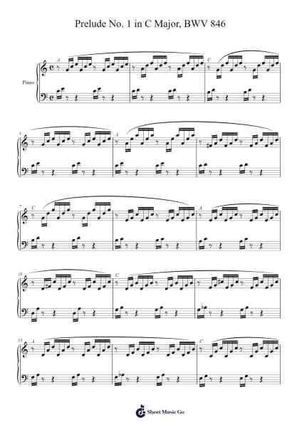 The Well-Tempered Clavier, Book I - Prelude No. 1 in C Major, BWV 846 Sheet Music by Johann Sebastian Bach-Arr.Manwright Diloyd