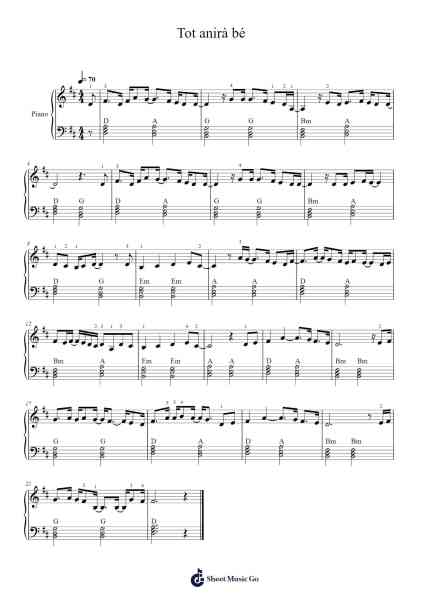 Tot anirà bé Sheet Music by Doctor Prats-Arr.Nanholt Walkchi