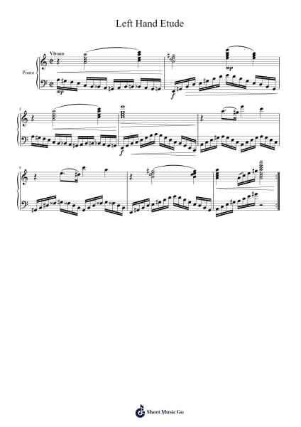 Left Hand Etude Sheet Music by Sandra Coursey-Arr.Dwightharte Phijoyce