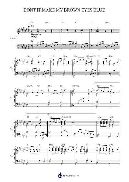 DONT IT MAKE MY BROWN EYES BLUE Sheet Music by Richard Leigh-Arr.Stator