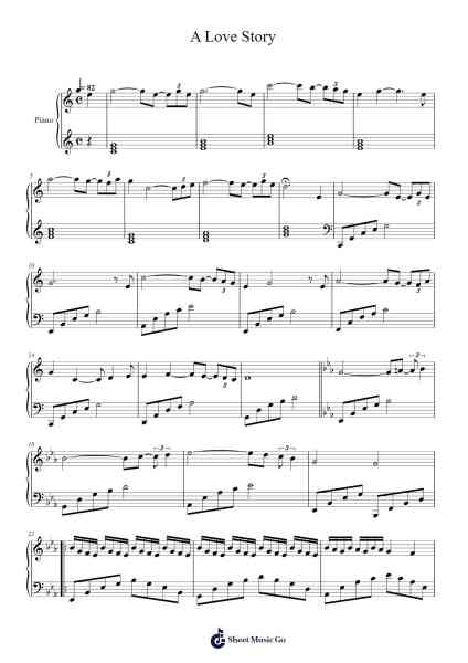 A Love Story Sheet Music by Brian Crain-Arr.Chamtra