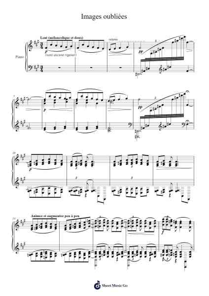 Images oubliées (1894) - 1. Lent, doux et mélancolique Sheet Music by Claude Debussy-Arr.Giswolf