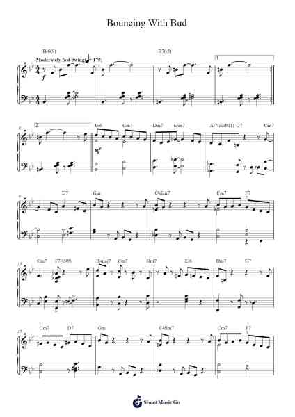 Bouncing With Bud Sheet Music by Frank Sinatra-Arr.Noelpiers Sonmann