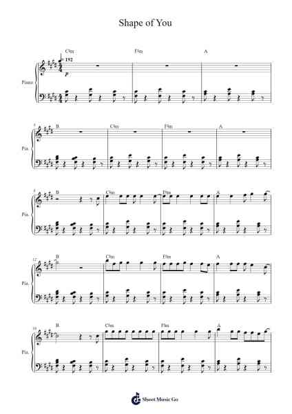 Shape of You Sheet Music by Ed Sheeran-Arr.Hugsay