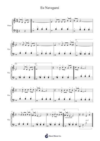 Eu Navegarei Sheet Music by Tuttian-Arr.Danchloe