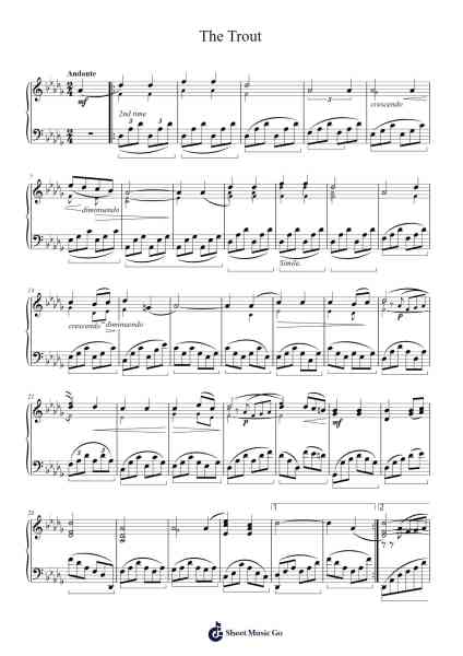 The Trout Sheet Music by Franz Schubert-Arr.Keyjean Leighmuel