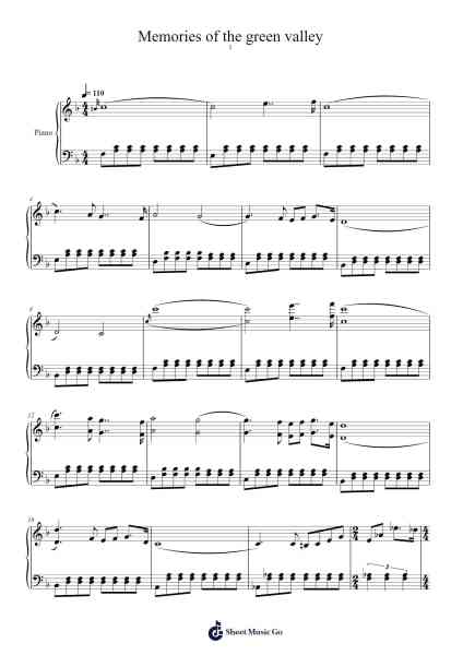 Memories of Green Valley Sheet Music by Martin Hall-Arr.Vebted Saulquinn