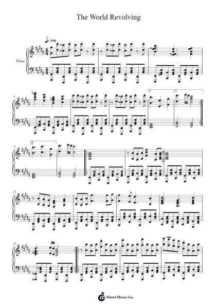 The World Revolving Sheet Music by Toby Fox-Arr.Jonessen Steinsia