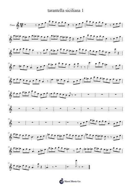Tarantella Siciliana, Op. 35: I. Allegro Sheet Music by Ignaz Brüll-Arr.Spenky Chloelith