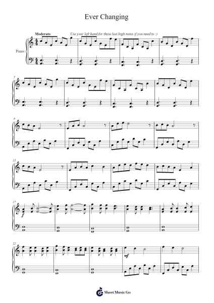 Ever Changing Sheet Music by Jacob Nicholls-Arr.Waygrid