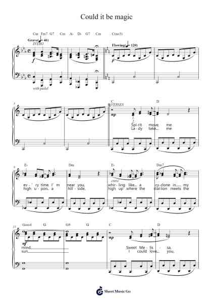 Could it be magic Sheet Music by Barry Manilow-Arr.Montbrook