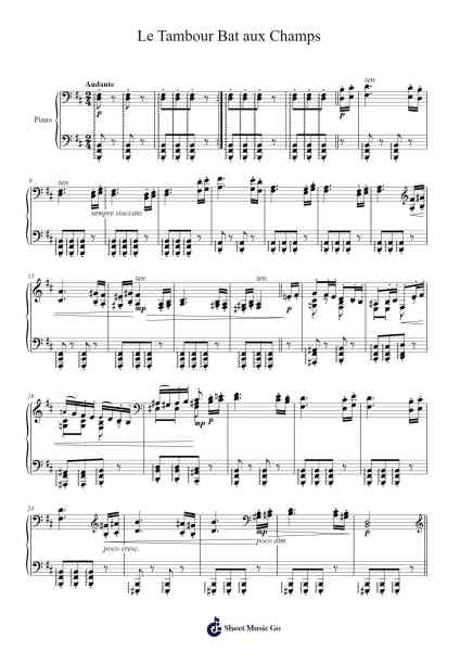 Le Tambour Bat aux Champs Op. 50 bis in B Minor Sheet Music by Charles-Valentin Alkan-Arr.Colyork