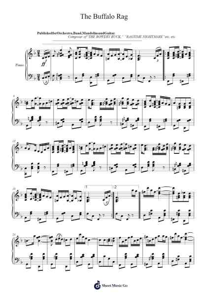 The Buffalo Rag Sheet Music by undefined-Arr.Bartnice