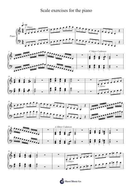 Scale exercises for the piano Sheet Music by undefined-Arr.Bobright