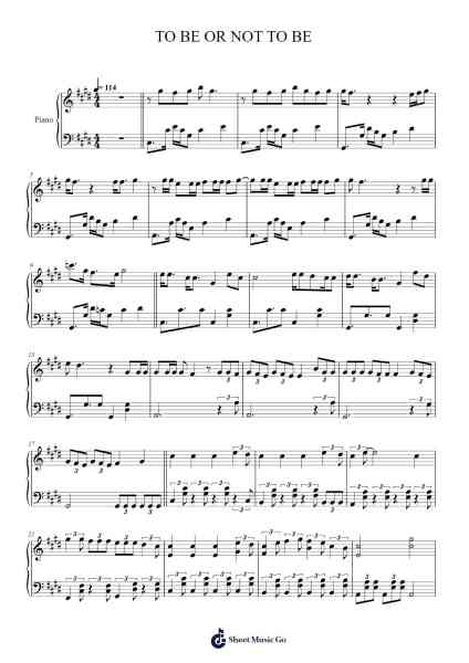 TO BE OR NOT TO BE Sheet Music by ONEUS-Arr.Taypeare Rolius