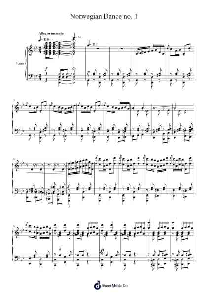 Norwegian Dance No. 1 Sheet Music by Edvard Grieg-Arr.Loliz O'Conbach