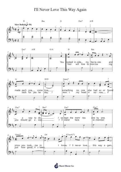 I'll Never Love This Way Again Sheet Music by Dionne Warwick-Arr.Gardi Clairero