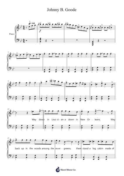 Johnny B. Goode Sheet Music by Chuck Berry-Arr.Stoweberg