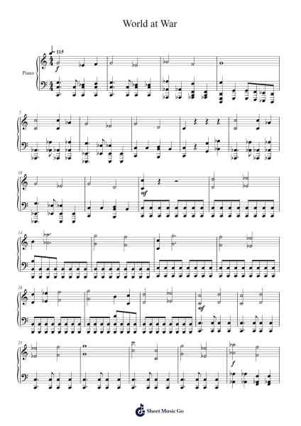 World at War Sheet Music by Sean Murray-Arr.Reedgo