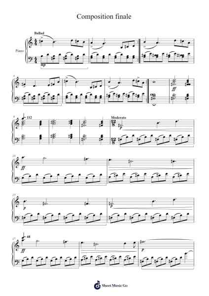 Composition finale Sheet Music by Virginie Aubin-Arr.Faitheten Finntham