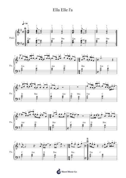 Ella Elle l'a Sheet Music by Michel Berger-Arr.Faulkvy