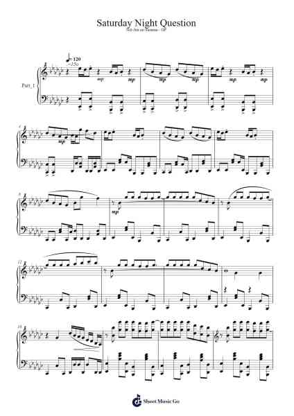 Saturday Night Question Sheet Music by Megumi Nakajima-Arr.Wilbeth