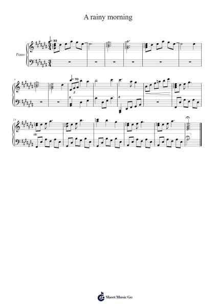 A rainy morning Sheet Music by Kashiwa Daisuke-Arr.Chrisver