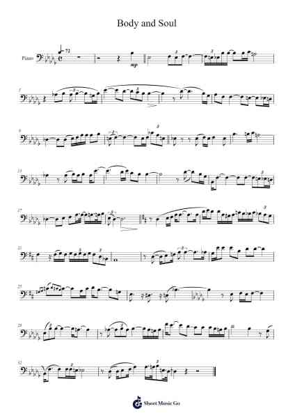 Body and Soul Musica per pianoforte di undefined - Arr.Xedred