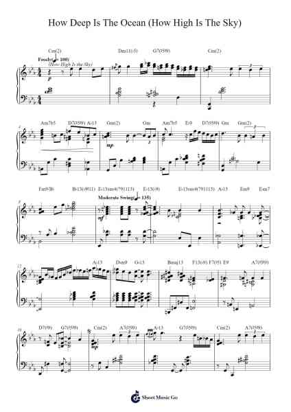 How Deep Is The Ocean (How High Is The Sky) Sheet Music by Bill Evans-Arr.Blyder