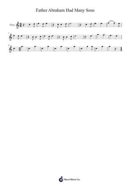 Father Abraham Had Many Sons Sheet Music by undefined-Arr.Gailma