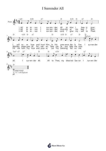 I Surrender All Notenblatt von Winfield S. Weeden-Arr.Manpiers