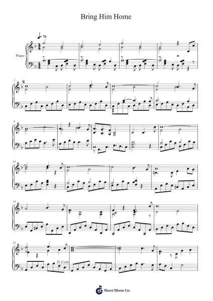Bring Him Home Sheet Music by undefined-Arr.Geofchael