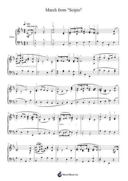 March from Scipio Sheet Music by George Frideric Handel-Arr.Chandys Jehan