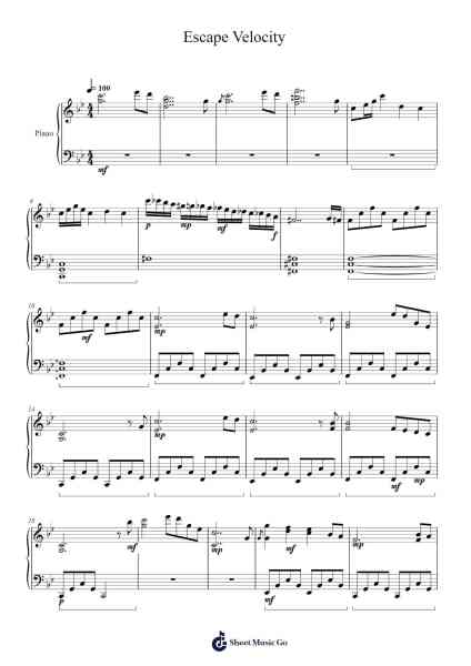 Escape Velocity Sheet Music by undefined-Arr.Aslan Wordford