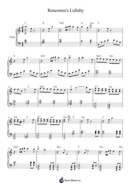 Renesmee's Lullaby Sheet Music by Carter Burwell-Arr.Rusget Garckle