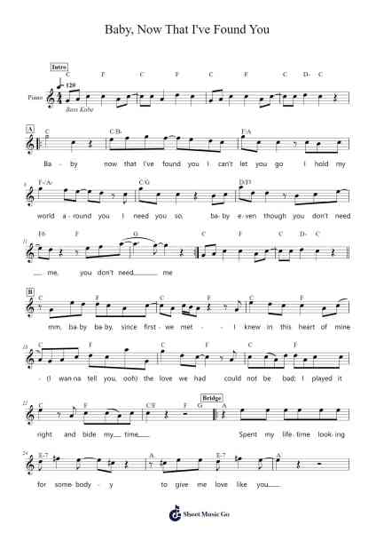 Baby, Now That I've Found You Sheet Music by Tony Macaulay/John MacLeod-Arr.Rocius