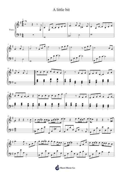 A little bit Sheet Music by BANDAGE-Arr.Keyjean Leighmuel