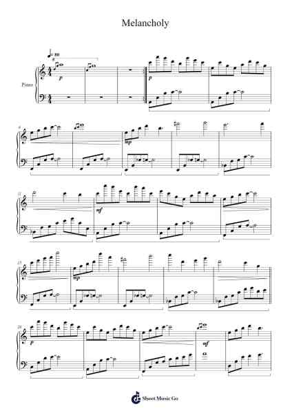 Melancholy Sheet Music by undefined-Arr.Twainryl