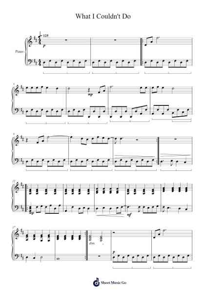 What I Couldn't Do Sheet Music by Sasha Amber-Arr.Tybey