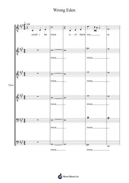 Wrong Eden Sheet Music by Dougtience Lillogg-Arr.Georpir Manback
