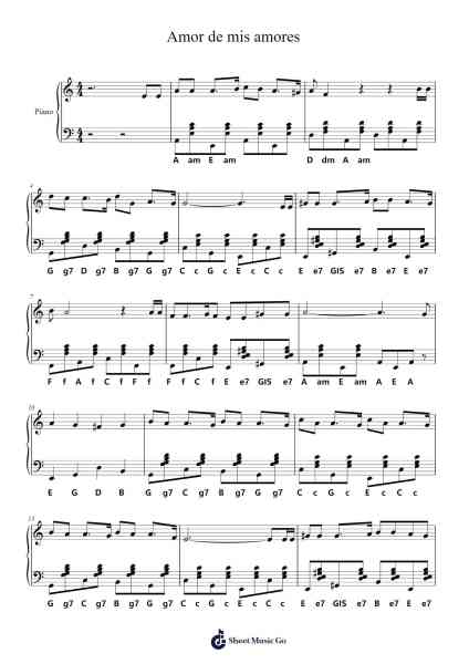 Amor de mis amores Sheet Music by Natalia Lafourcade-Arr.Jacthel