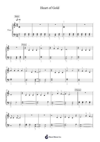 Heart of Gold Sheet Music by Neil Young-Arr.Clylogg Brarie