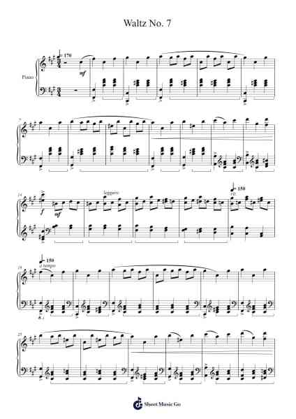 Waltz No. 7 Sheet Music by A. J. Fitzgerald-Arr.Natpold Vinvin
