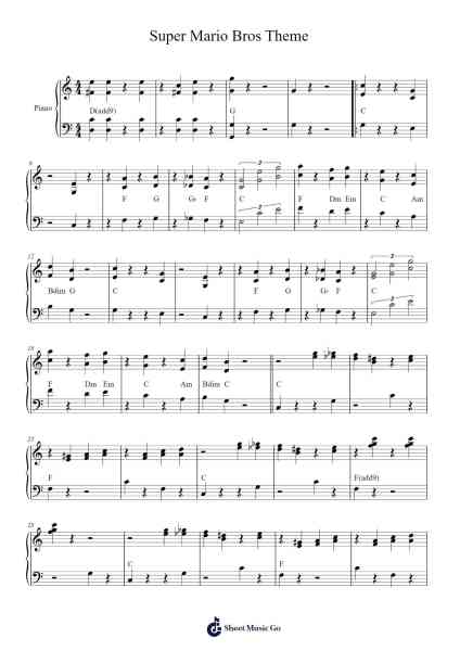Super Mario Bros Theme Sheet Music by 近藤浩治-Arr.Lawwald