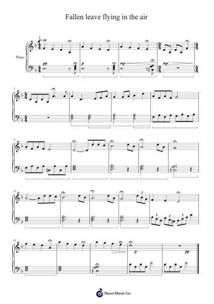 Fallen leave flying in the air Sheet Music by Antton Iriarte-Arr.Bophen