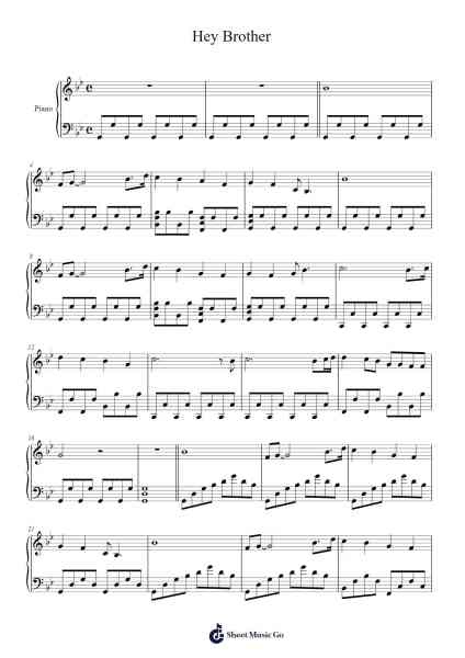 Hey Brother Sheet Music by Avicii-Arr.Sijeff