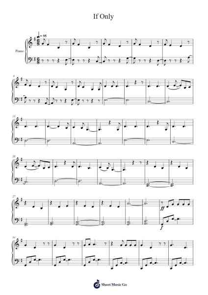 If Only Sheet Music by Dove Cameron-Arr.Keatsshua Beareade
