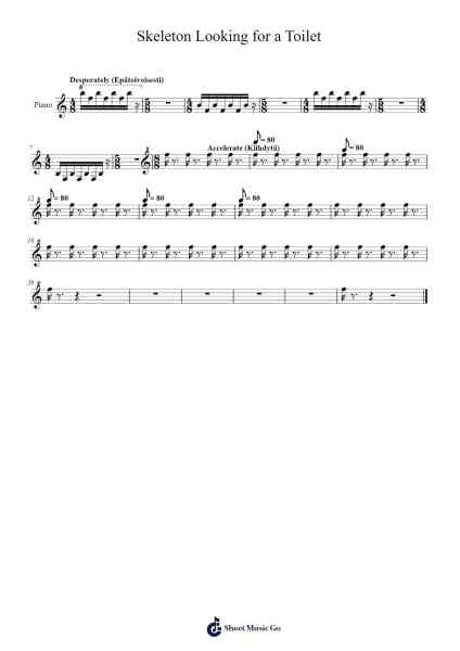 Skeleton Looking for a Toilet Sheet Music by Readenee Foxmiles-Arr.Longbohm